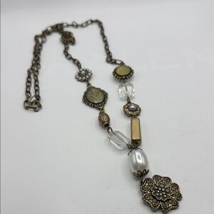 Kelly Rae Roberts Brass-tone Collage Style Pendant Necklace